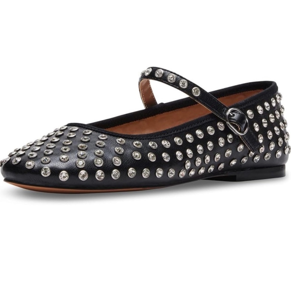 New! Steve Madden Vinetta Mary Jane Rhinestone Flat - Size 10